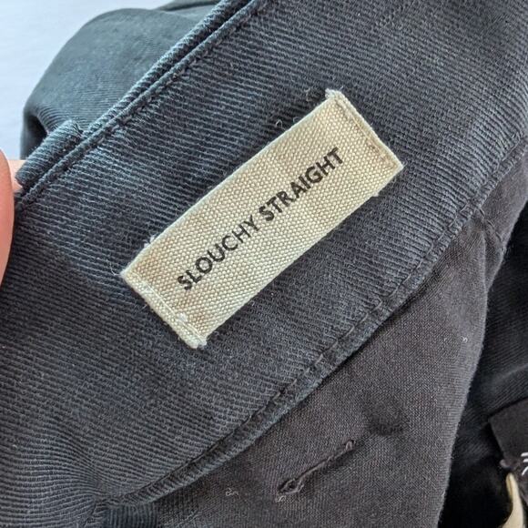 NWT Madewell Black Tall Slouchy Straight Pants in Drapey Twill, Size 12 - Picture 5 of 10